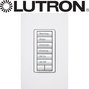 White RadioRA 2 Hybrid 120V Keypad