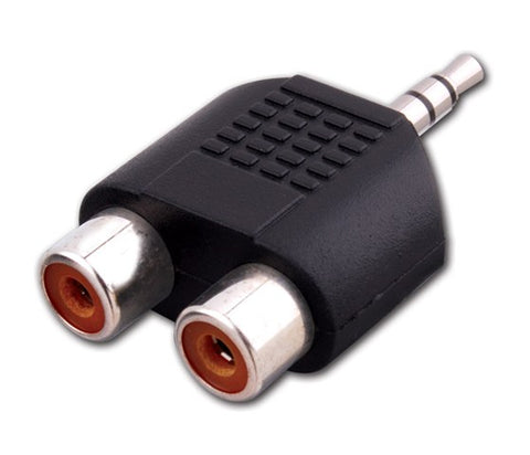 3.5 mm Stereo Plug to (2) RCA Female Jacks