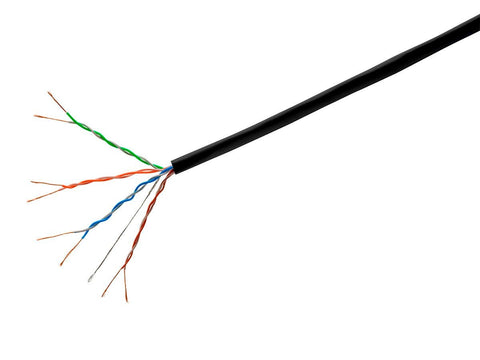 Monoprice Cat5e Ethernet Bulk Cable - Stranded, 350MHz, STP, CM, Pure Bare Copper Wire, 26AWG, No Logo, 1000ft, Black
