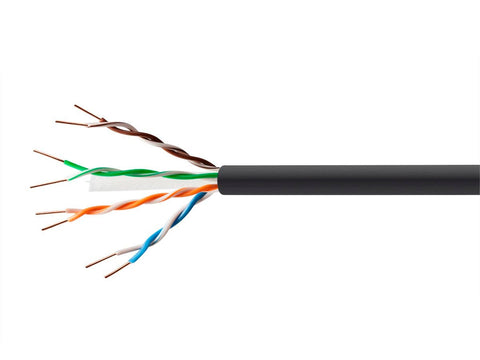 Monoprice Cat6 Ethernet Bulk Cable - Outdoor Watertape Direct Burial, UTP, Solid, 550MHz, Pure Bare Copper, 23AWG, No Logo, 1000ft, Black