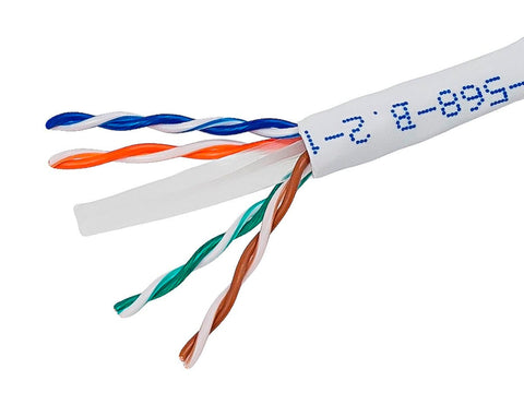 Monoprice Cat6 Ethernet Bulk Cable - Stranded, 550MHz, UTP, CM, Pure Bare Copper Wire, 24AWG, No Logo, 1000ft, White