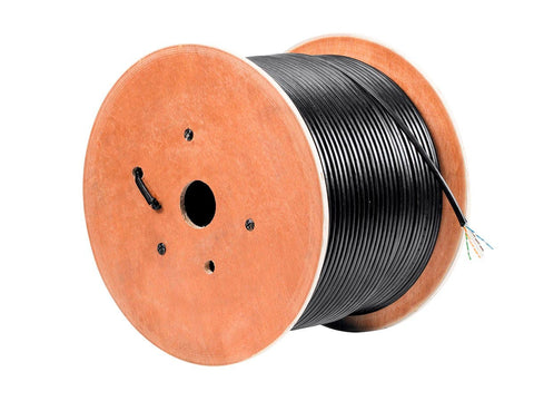 Monoprice Cat6 Ethernet Bulk Cable - Outdoor Gel-filled Direct Burial, UTP, Stranded, 550MHz, Pure Bare Copper, 23AWG, No Logo, 1000ft, Black