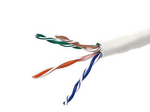 Monoprice Cat5e Ethernet Bulk Cable - Solid, 350MHz, STP, CMR, Riser Rated, Pure Bare Copper Wire, 24AWG, No Logo, 1000ft, White