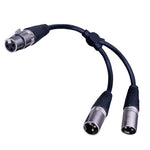 XLR Female Jack to 2-Male XLR Plugs “Y” Adapter