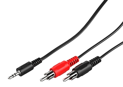 6' 3.5MM MALE / 2 RCA MALE CABLE