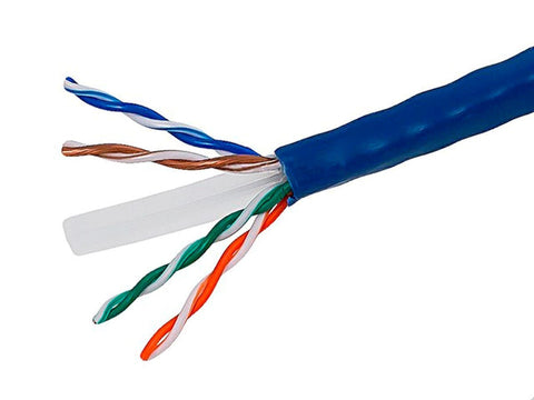 Monoprice Cat6 Ethernet Bulk Cable - Solid, 550MHz, UTP, CMR, Riser Rated, Pure Bare Copper Wire, 23AWG, No Logo, 1000ft, Blue (UL)