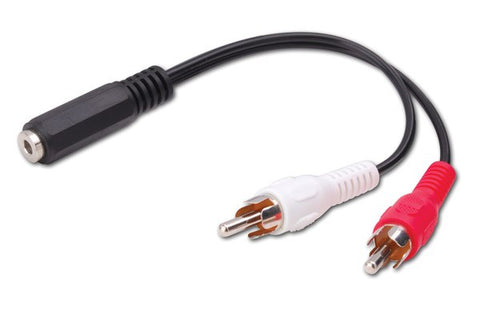 3.5 mm Stereo Jack to 2-RCA Male Plugs “Y” Adapter