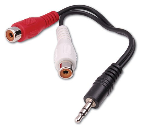3.5 mm Stereo Plug to 2-RCA Female Jacks “Y” Adapter