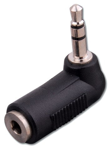 3.5 mm Stereo Plug to Right Angle 3.5 mm Stereo Jack Adapter
