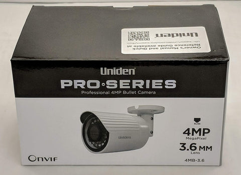 Uniden 4MP Pro Series 4.0-Megapixel IP Security 3.6mm Bullet Camera 100' Night Vision 4MB-3.6
