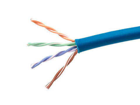 Monoprice Cat5e Ethernet Bulk Cable - Solid, 350MHz, UTP, CMP, Plenum, Pure Bare Copper Wire, 24AWG, No Logo, 1000ft, Blue, (UL)(TAA)