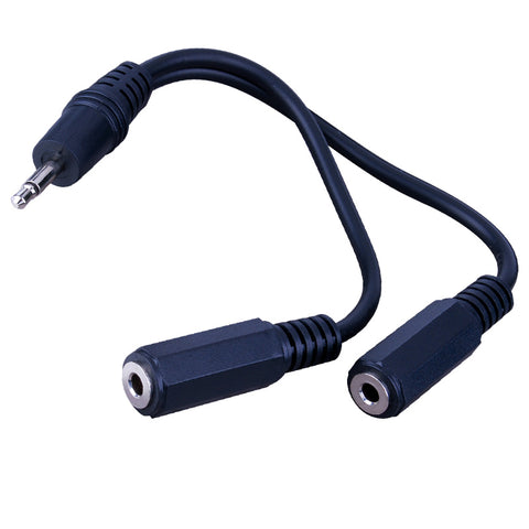 3.5 mm Mono Plug to 2-3.5 mm Mono Jacks “Y” Adapter
