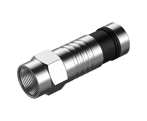 UNIVERSAL NICKEL "F" COMPRESSION CONNECTOR FOR RG6 RG6Q (100PK)