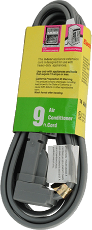 EC1409AUL | 9 Foot Air Conditioner Cord / Appliance Extension Cord (Flat Cable)