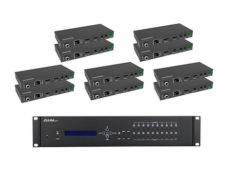 1x HDMI 10X10 4KX2K MATRIX WITH 5x 150 METER EXTENDERS