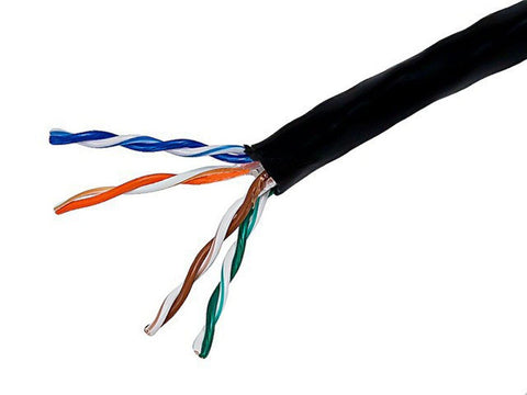 Monoprice Cat5e Ethernet Bulk Cable - Stranded, 350MHz, UTP, CM, Pure Bare Copper Wire, 24AWG, No Logo, 1000ft, Black