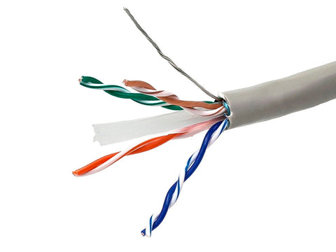 Monoprice Cat6 Ethernet Bulk Cable - Solid, 550MHz, STP, CM, Pure Bare Copper Wire, 23AWG, No Logo, 500ft, Gray