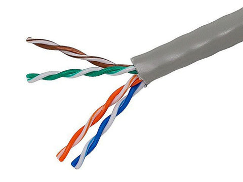 Monoprice Cat5e Ethernet Bulk Cable - Solid, 350MHz, UTP, CMR, Riser Rated, Pure Bare Copper Wire, 24AWG, No Logo, 1000ft, Gray (Alternative PID 877)