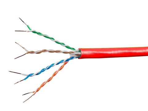 Monoprice Cat6A Ethernet Bulk Cable - Solid, 550MHz, UTP, CMR, Riser Rated, Pure Bare Copper Wire, 10G, 23AWG, No Logo, 1000ft, Red