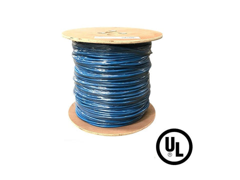 Monoprice Cat6A Ethernet Bulk Cable - Solid, 500MHz, UTP, CMR, Riser Rated, Pure Bare Copper Wire, 23AWG, No Logo, 1000ft, Blue