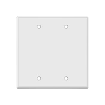 2 GANG STANDARD BLANK WHITE ECONOMY PLATE