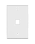 WHITE KEYSTONE MIDSIZE 1 HOLE WALL PLATE