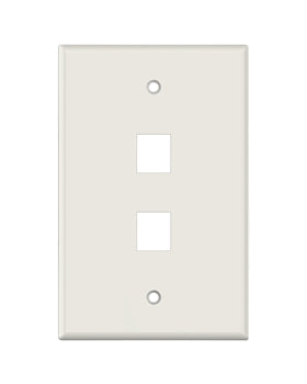 LT. ALMOND KEYSTONE MIDSIZE 2 HOLE WALL PLATE