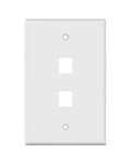 WHITE KEYSTONE MIDSIZE 2 HOLE WALL PLATE