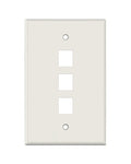 LT. ALMOND KEYSTONE MIDSIZE 3 HOLE WALL PLATE
