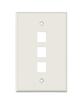 LT. ALMOND KEYSTONE MIDSIZE 3 HOLE WALL PLATE