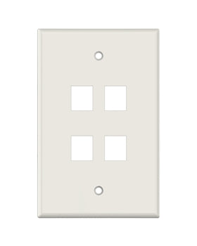 LT. ALMOND KEYSTONE MIDSIZE 4 HOLE WALL PLATE