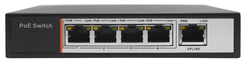 ST-POE0504-65 | 4CH PoE Switch, 1 Upload link, 65W, 300FT