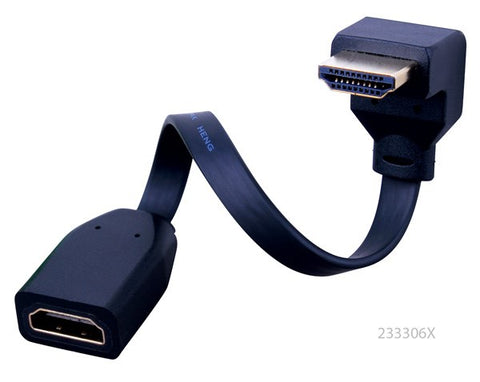 The ULTIMATE HDMI® Adapter – Right Angle Super Flex Flat HDMI® High Speed Male to Female Cable