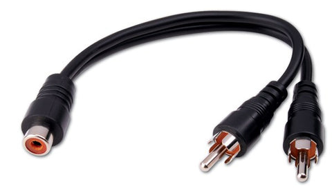 2-RCA Male Plugs to RCA Female Jack “Y” Adapter
